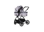 Chipolino Kombikinderwagen Pearl 2 in 1 umbaubar Rucksack Fußsack Korb Federung grau