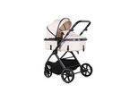 Chipolino Kombikinderwagen Pearl 2 in 1 umbaubar Rucksack Fußsack Korb Federung beige