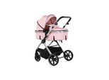 Chipolino Kombikinderwagen Pearl 2 in 1 umbaubar Rucksack Fußsack Korb Federung rosa