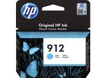 HP Tintenpatrone "HP original Druckerpatrone 912 Cyan", blau (cyan), Tintenpatronen, 3 Probemonate gratis* drucken, Tintenpatrone