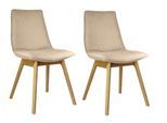 4-Fußstuhl OTTO HOME "Ramon", beige (beige trelew 9534, eiche natur), B:46cm H:89cm T:57cm, Holzwerkstoff, Massivholz, Polyester, Stühle, 4-Fußstuhl, mit Massivholzbeinen, verschiedene Stoffe