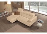 Ecksofa EGOITALIANO "Soul, Design und Sitzkomfort auf hohem Niveau, tolle Details, L-Form", beige (champagner), B:250cm H:99cm T:166cm, Leder »BULL« (echtes Rindsleder). Geschliffenes, pigmentiertes und behandeltes Rindsleder mit einer Dicke von 1, 3-1, 5 mm. Dieses Leder zeigt eine ziemlich weiche Hand mit einem halb undurchsichtigen Aussehen. Es handelt sich um ein geschütztes Leder. Eine leicht