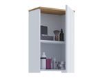 VCM Badschrank Holzwerkstoff, Wandschrank fürs Badezimmer mit 1 Tür und 2 Fächern, Badezimmerschrank Hängeschrank, Maße H. 59 x B. 40 x T. 22 cm, Badmöbel modern – Cosila