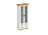Vitrine OTTO HOME "Konrad", weiß (weiß, honig), B:94cm H:208cm T:39cm, Massivholz, Schränke, Vitrine, aus massiver Kiefer, mit Glaseinsätzen, B/T: 94/208 cm