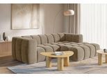 Ecksofa HOMSY BY ANA JOHNSON "»L« BOUBELLE L-Form, Design-Sofa, Bubble-Optik, Breite 247 cm", beige (hellbraun), B:247cm H:75cm T:156cm, 100% Polyester, Sofas, Ecksofa, hoher Sitzkomfort dank Wellenunterfederung, L Sitztiefe 63 cm