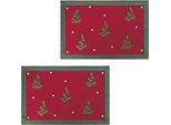 Platzset OTTO HOME "Josselin", rot, B:45cm L:30cm, Obermaterial: 100% Polyester, Platzsets, Platzset, Weihnachtlich, festlich, 2er Set, Wohnzimmer, Esszimmer
