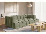 Big-Sofa HOMSY BY ANA JOHNSON "»XL« BOUBELLE Design-Sofa extra tief, Bubble-Optik, Breite 246 cm", grün, B:246cm H:75cm T:135cm, 100% Polyester, Sofas, Big-Sofa, 4-Sitzer mit Wellenunterfederung, XL Sitztiefe 100 cm