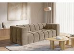 Big-Sofa HOMSY BY ANA JOHNSON "»L« BOUBELLE Design-Sofa mit Steppung, Bubble-Optik, Breite 246 cm", beige (hellbraun), B:246cm H:75cm T:100cm, 100% Polyester, Sofas, Big-Sofa, 4-Sitzer mit Wellenunterfederung, L Sitztiefe 63 cm
