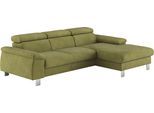 Ecksofa COTTA "Komaris L-Form, B: 244 cm", grass, B:244cm H:72cm T:166cm, 94% POLYESTER (PES) 6%POLYAMID (PA), Sofas, Ecksofa, mit Kopfteilverstellung, optional Bettfunktion, Bettkasten & Licht
