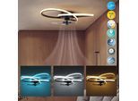 OTTO HOME LED Deckenleuchte "Aerris Deckenventilator", schwarz, 1, Ø 58cm H: 15,5cm, 1 Stk., Leuchten, Deckenlampe, Ventilator, 3 Stufen, Links-Rechts-Drehung, Ø 58 cm, LED Deckenleuchte