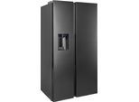 SAMSUNG Side-by-Side "RS70F66KBF", Energieeffizienz: B, silber (schwarz steel), B:91,2cm H:178cm T:72,6cm, Kühlschränke, Eis- und Wasserspender, Al Energy Mode, No Frost+, Side-by-Side