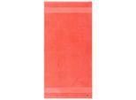 Duschtuch LACOSTE "LLECROCO", rot (papaye), B:70cm L:140cm, Frottier, Obermaterial: 100% Baumwolle, Handtücher, Duschtuch, mit Label-Applikationen