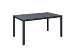 Ambia Garden Gartentisch, Dunkelgrau, Metall, Glas, rechteckig, eckig, 150x75.5x90 cm, gastro- und objekttauglich, regenabweisend, Gartenmöbel, Gartentische, Gartentische