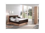 Mid.you , Eichefarben, Dunkelbraun , Textil , Eiche , massiv , H2 , 7-Zonen , 200x200 cm , FSC , Bettkasten, gepolstertes Kopfteil, Stoffauswahl, Topper durchgehend, Wendematratze mit unterschiedlichen Härtegraden, in verschiedenen Größen erhältlich , Schlafzimmer, Betten, Holzbetten, Holzbetten