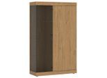 Möbelix , Eichefarben , Glas, Holzwerkstoff , 6 Fächer , 100x166.6x41.8 cm ,