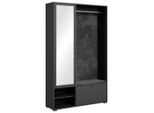 P & B , Schwarz , Holzwerkstoff , 117.3x190x33 cm , Garderobe, Garderoben-Set