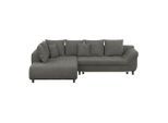 Ondega , Anthrazit , Textil , Füllung: Schaumstoffflocken,Schaumstoffflocken , Ottomane links, L-Form , 309x197 cm , Liegefunktion, Schlafen auf Sitzhöhe, Rücken echt , Wohnzimmer, Sofas & Couches, Wohnlandschaften, Ecksofas