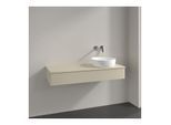 Villeroy und Boch Antao Waschtisch-Unterschrank K12050HJ 120x19x50cm, Hahnloch, Waschbeckenplattenfarbe Lack, silk grey matt lacquer