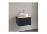 Villeroy und Boch Antao Waschtisch-Unterschrank L18053HG 60x36x50cm, Hahnloch, Waschbeckenplattenfarbe botticino, midnight blue matt lacquer