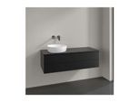 Villeroy und Boch Antao Waschtisch-Unterschrank K22050PD 120x36x50cm, Hahnloch, Waschbeckenplattenfarbe Lack, black matt lacquer