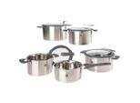 Zwilling Kochtopfset Zwilling Simplify, Edelstahl, Metall, Glas, 5-teilig, 16 cm,20 cm,16 cm, 2 L,3,5 L,6 L,3 L,1,5 L, rund, Messskala, backofengeeignet, breiter Schüttrand, Abgießfunktion, geschmacksneutral,backofengeeignet, Kochen, Töpfe, Topfsets