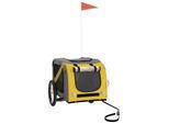 VidaXL Fahrradanhänger Hund 133,5 x 69 x 73,5 cm (L x B x H) gelb
