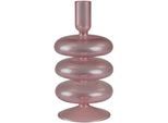 Kerzenständer AM DESIGN "aus roséfarbenem Glas", rosa (rosé), B:10cm H:20cm, Glas, Kerzenhalter, stilvolle Ergänzung für romantische Dekorationen