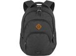 Laptoprucksack TRAVELITE "BASICS Melange", Gr. B/H/T: 31cm x 45cm x 16cm, grau (anthrazit), Polyester, unifarben, Basic, Rucksäcke Laptoprucksack, ideal für Freizeit, Arbeit, Schule und Reisen
