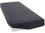 Spannbettlaken OTTO HOME "VALJE in Melange-Optik, hochwertiger Baumwoll-Jersey 130g/m²", grau (anthrazit meliert), B:90cm L:200cm, Jersey, Obermaterial: 100% Baumwolle, Bettlaken, Spannbettlaken, Baumwolle, für Matratzen bis 25 cm Höhe, Bettlaken aus Melange-Garn