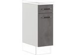 Unterschrank IMPULS KÜCHEN "Prag", in drei Breiten, Höhe: 72,3 cm, mit Soft-Close", grau (beton, optik schiefer dunkelgrau), B:30cm H:72,3cm T:57,6cm, Dekorfolie, Holzwerkstoff, Schränke, Unterschrank, vormontiert, mit Schubkasten und einem Einlegeboden hinter der Tür
