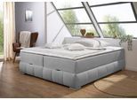 Boxbett OTTO HOME "Wehma ohne Kopfteil inkl. Bettkasten, auch in Überlänge erhältlich", grau, Komplettbetten, Struktur, Liegefläche B/L: 200cm x 200cm, H2 + H2, 7-Zonen-Tonnentaschen-Federkernmatratze, Boxbett, in H2, H3 & H4 wählbar, inklusive Topper, B:204cm L:204cm