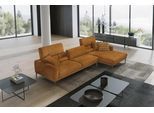 Ecksofa EGOITALIANO "Masu, Design trifft sensationellen Sitzkomfort, Breite 277cm, L-Form", braun (cognac), B:277cm H:95cm T:157cm, Luxus-Micofaser Lederoptik (100% Polyester) ist ein neues technisches Gewebe mit einem visuellen und taktilen Aspekt, der dem Nubuk sehr nahe kommt, mit innovativen Eigenschaften. Seine außerordentliche Weichheit kommt von einem exklusiven Produktionsprozess, der Unre