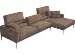 Ecksofa EGOITALIANO "Masu, Design trifft sensationellen Sitzkomfort, Breite 277cm, L-Form", braun (mud), B:277cm H:95cm T:157cm, Luxus-Micofaser Lederoptik (100% Polyester) ist ein neues technisches Gewebe mit einem visuellen und taktilen Aspekt, der dem Nubuk sehr nahe kommt, mit innovativen Eigenschaften. Seine außerordentliche Weichheit kommt von einem exklusiven Produktionsprozess, der Unreinh