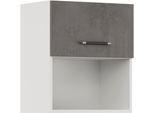 Klapphängeschrank IMPULS KÜCHEN "Prag", in vier Breiten, Höhe: 57,9 cm", grau (beton, optik schiefer dunkelgrau), B:50cm H:57,9cm T:34,2cm, Dekorfolie, Holzwerkstoff, Schränke, Klapphängeschrank, vormontiert, mit Klapptür und offener Nische