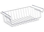 Organizer WENKO, silber (silberfarben glänzend), B:44cm H:27cm T:15cm, Metall, Aufbewahrungsboxen, Organizer, Aufbewahrungskorb zum Einhängen am Regalboden, Befestigung ohne Bohren