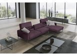 Ecksofa EGOITALIANO "Masu, Design trifft sensationellen Sitzkomfort, Breite 277cm, L-Form", lila (plum), B:277cm H:95cm T:157cm, Sofas, Ecksofa, inkl. 2 Kissenrollen, Rückenelemente manuell verstellbar, Metallfüße