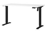 Schreibtisch GERMANIA "Boras", schwarz-weiß (weiß, schwarz, schwarz, weiß), B:140cm H:120cm T:80cm, Tische, Schreibtisch, Breite 120/140/160 cm, Metallgestell in vers. Farben, Made in Germany