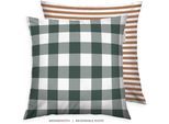 Kissenbezüge TOM TAILOR HOME "new bedroom, Classic Check, 40x40cm oder 40x80cm", rot (forest, rusty rot), B:40cm L:40cm, Flanell, Obermaterial: 100% Baumwolle, Kissenbezüge, Kissenbezüge, Wendedesign mit Markenreißverschluss