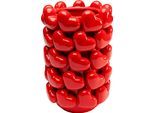Tischvase KARE DESIGN "Vase Hearts 33cm", rot, B:21,5cm H:33cm T:21,5cm, Porzellan, Vasen, Tischvase