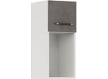 Klapphängeschrank IMPULS KÜCHEN "Prag", in vier Breiten, Höhe: 72,3 cm", grau (beton, optik schiefer dunkelgrau), B:30cm H:72,3cm T:34,2cm, Dekorfolie, Holzwerkstoff, Schränke, Klapphängeschrank, vormontiert, mit Klapptür und offener Nische