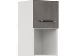 Klapphängeschrank IMPULS KÜCHEN "Prag", in vier Breiten, Höhe: 57,9 cm", grau (beton, optik schiefer dunkelgrau), B:30cm H:57,9cm T:34,2cm, Dekorfolie, Holzwerkstoff, Schränke, Klapphängeschrank, vormontiert, mit Klapptür und offener Nische
