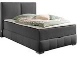 Boxbett OTTO HOME "Wehma mit Kopfteil inkl. Bettkasten", grau (anthrazit), B:150cm L:213cm, Komplettbetten, Boxbett, in H2, H3 & H4 wählbar, inklusive Topper