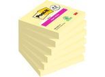 Post-it Super Sticky Haftnotizen Gelb 76 x 76 mm, doppelt starke Haftung, rückstandsfrei ablösbar, Vorteilspack 4+2 Blöcke, PEFC