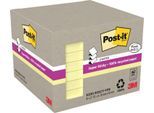 Post-it Super Sticky Z-Notes R330-RSSCY-VP8 Gelb, 76 x 76 mm, 8 Blöcke (560 Blatt), Einhand-Entnahme, 100% Recyclingpapier, PEFC, für Z-Notes Spender