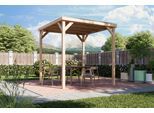 Holzpavillon KARIBU "Pergola Quadratus", braun (naturbelassen), B/H/T: 231cm x 243cm x 231cm, Pavillons, verschiedene Größen