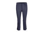 Caprihose GOLDNER "Kurzgröße Verkürzte Strukturhose in elastischer Ware", Damen, Gr. 23, K-Gr, blau (dunkelmarine), Obermaterial: 45% Elastomultiester ELE. 44% Baumwolle CO. 7% Viskose CV. 4% Polyester PES., normal, Hosen Caprihose, perfekter Sitz mit viel Komfort