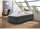 Boxbett OTTO HOME "Wehma ohne Kopfteil inkl. Bettkasten, auch in Überlänge erhältlich", grau (anthrazit), Komplettbetten, Struktur, Liegefläche B/L: 100cm x 200cm, Gewicht bis: 120 kg H4, 7-Zonen-Tonnentaschen-Federkernmatratze, wahlweise mit Bonnell- oder TTFK-Matratze in H2, H3 o. H4 erhältlich, B:104cm L:204cm