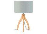 Good & Mojo , Hellgrau , Holz , Bambus , 54 cm , LED-Leuchtmittel austauschbar , Beleuchtung, Innenleuchten, Tischlampen, Tischlampen
