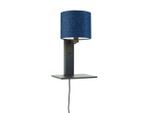 Good & Mojo , Blau, Schwarz , Holz, Textil , Bambus , 24x36x19 cm , LED-Leuchtmittel austauschbar , Beleuchtung, Innenleuchten, Wandleuchten, Wandleuchten