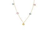 Kette mit Anhänger AMOR "2014455", bunt (gelbgoldfarben, pink, gelb, blau), Halsketten, Damen, Gelbgold 375, L: 46, mit Zirkonia (synth.)